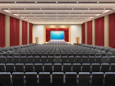 现代多功能报告厅3D模型下载